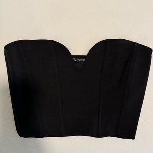 Zara Black Corset Crop Top
